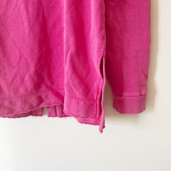 Anthropologie Pilcro Pink V Neck Split Back Sweatshirt Tunic S - Picture 7 of 9